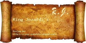 Ring Jozafát névjegykártya